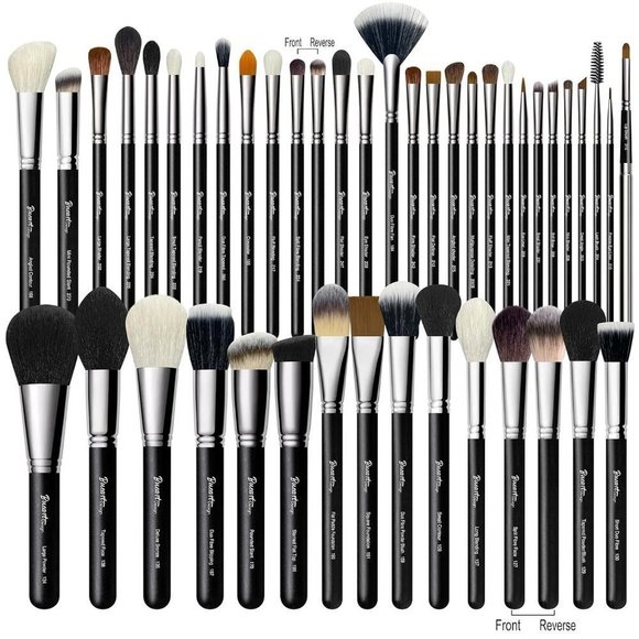 Makeup Brushes Set Real Natural Goat Hair Horse Professional labeled - Picture 1 of 7
